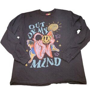 Y2k Teen Hearts Out Of My Mind Black Graphic Shirt teen Large women sm